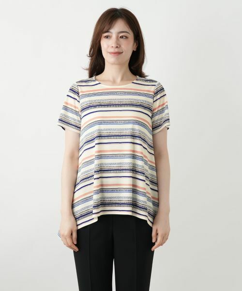 Leilian / レリアン カットソー | マルチボーダーカットソー | 詳細4