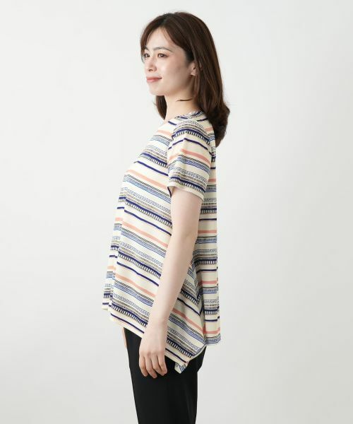 Leilian / レリアン カットソー | マルチボーダーカットソー | 詳細5