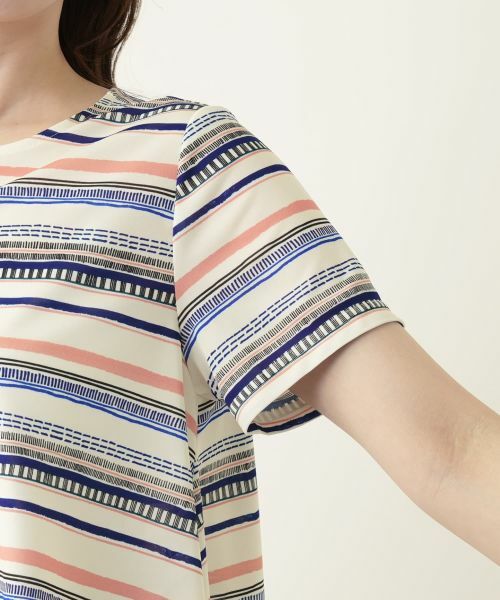 Leilian / レリアン カットソー | マルチボーダーカットソー | 詳細9