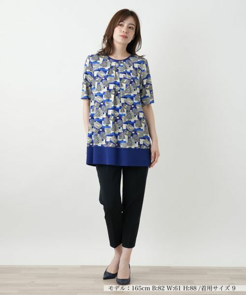 Leilian / レリアン カットソー | プリントタックカットソー | 詳細1