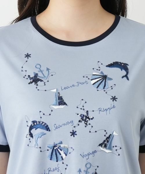 Leilian / レリアン カットソー | スパンコール刺繍カットソー | 詳細10