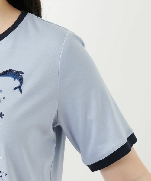 Leilian / レリアン カットソー | スパンコール刺繍カットソー | 詳細12