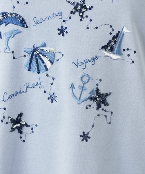 Leilian / レリアン カットソー | スパンコール刺繍カットソー | 詳細14