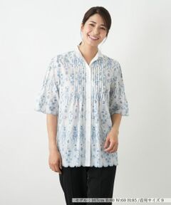 Leilian / レリアン シャツ・ブラウス | フラワー刺繍ブラウス【Leilian WHITE LABEL】