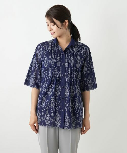 Leilian / レリアン シャツ・ブラウス | フラワー刺繍ブラウス【Leilian WHITE LABEL】 | 詳細7