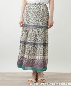 Leilian / レリアン ミニ・ひざ丈スカート | プリントロングスカート【Leilian WHITE LABEL】