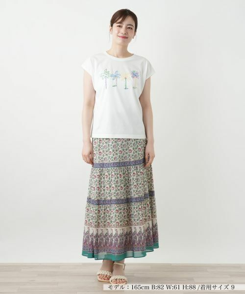 Leilian / レリアン ミニ・ひざ丈スカート | プリントロングスカート【Leilian WHITE LABEL】 | 詳細1