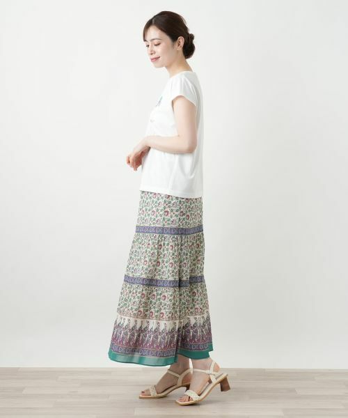 Leilian / レリアン ミニ・ひざ丈スカート | プリントロングスカート【Leilian WHITE LABEL】 | 詳細2