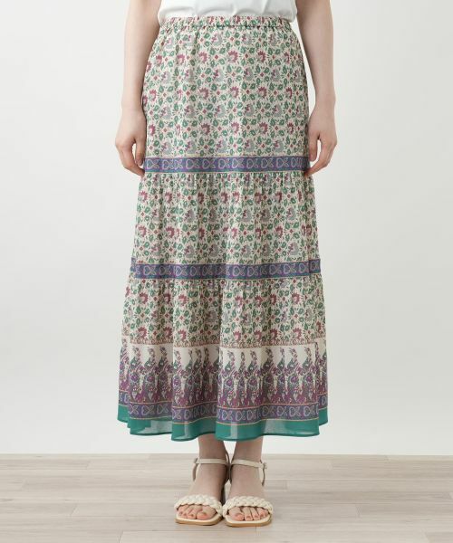Leilian / レリアン ミニ・ひざ丈スカート | プリントロングスカート【Leilian WHITE LABEL】 | 詳細4