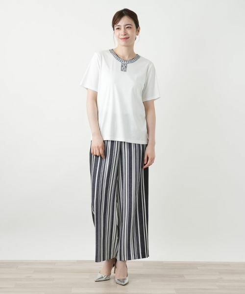 Leilian / レリアン Tシャツ | 刺繍カットソー【Leilian WHITE LABEL】 | 詳細1