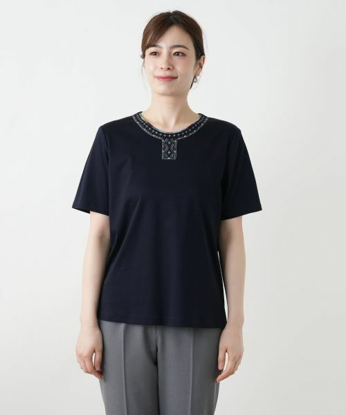 Leilian / レリアン Tシャツ | 刺繍カットソー【Leilian WHITE LABEL】 | 詳細7
