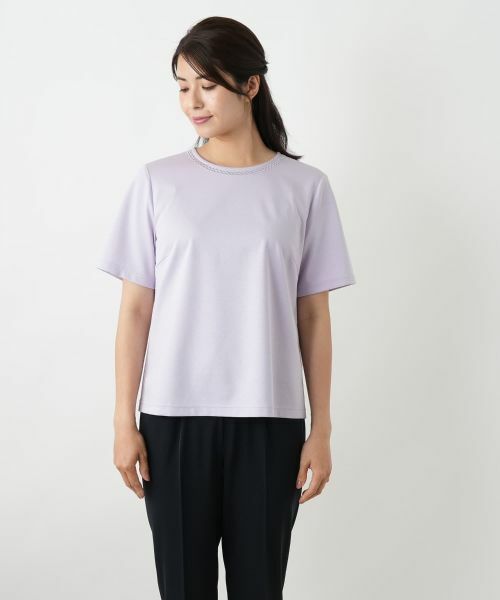 Leilian / レリアン カットソー | 刺繍クルーネックカットソー【Leilian WHITE LABEL】 | 詳細13