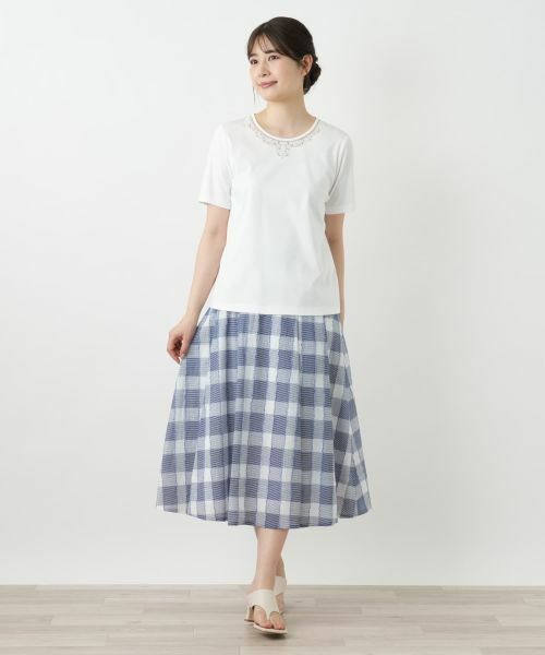 Leilian / レリアン カットソー | 刺繍クルーネックカットソー【Leilian WHITE LABEL】 | 詳細1