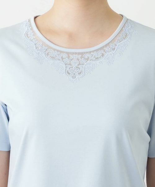 Leilian / レリアン カットソー | 刺繍クルーネックカットソー【Leilian WHITE LABEL】 | 詳細13