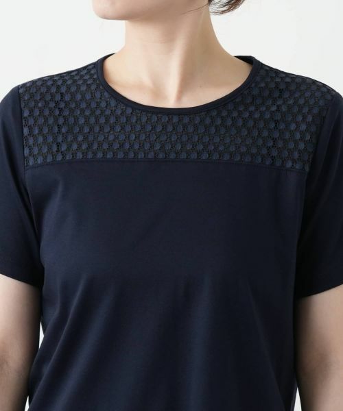 セール】 レース切替カットソー【Leilian WHITE LABEL