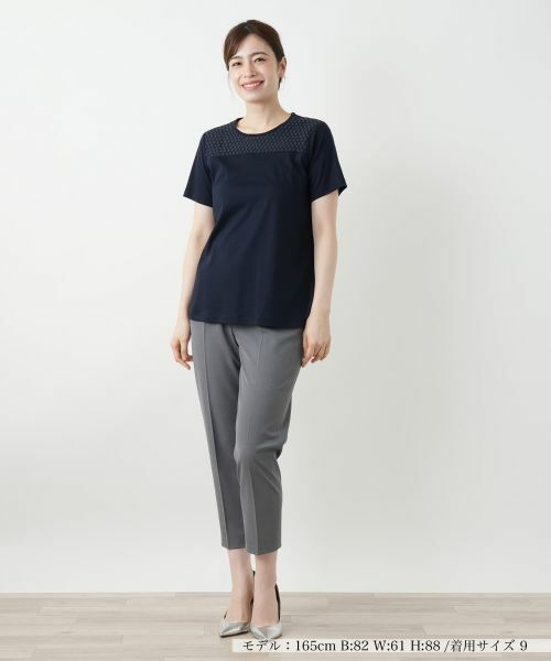 セール】 レース切替カットソー【Leilian WHITE LABEL