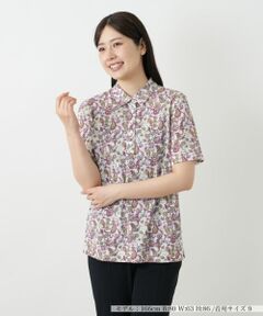 【定価3.1万】Leilian レリアン *ヘルシーボーダーTシャツ*9花柄フラワー黒白ブラックホワイト半袖(33-2406-239)【11G42a】 Leilian / レリアン （レディース） シャツ・ブラウス
