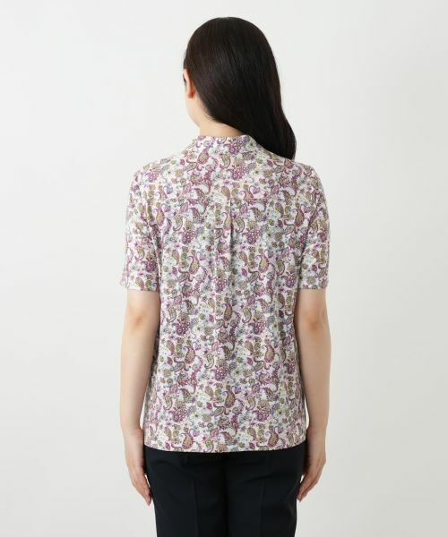 Leilian ベロア コート 花柄 総柄 Leilian ベロア コート 花柄 総柄