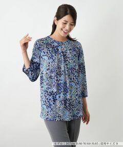 Leilian / レリアン カットソー | プリントタックカットソー【Leilian WHITE LABEL】