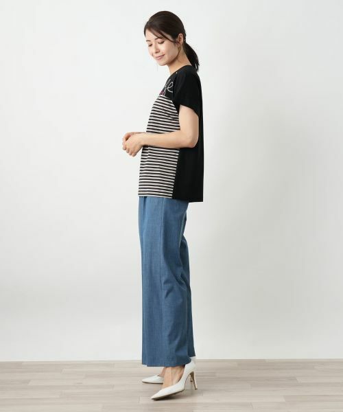 Leilian / レリアン カットソー | ボーダー切替Tシャツ【Leilian WHITE LABEL】 | 詳細2