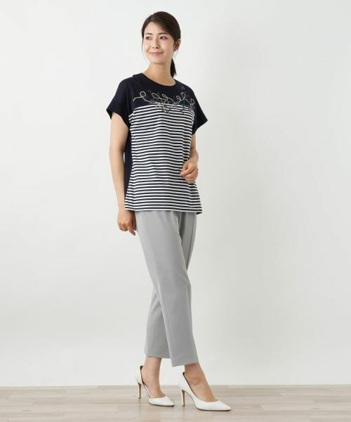 Leilian / レリアン カットソー | ボーダー切替Tシャツ【Leilian WHITE LABEL】 | 詳細4