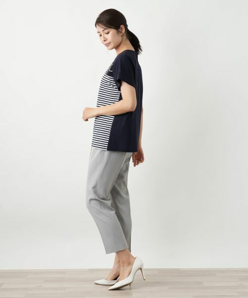 Leilian / レリアン カットソー | ボーダー切替Tシャツ【Leilian WHITE LABEL】 | 詳細5