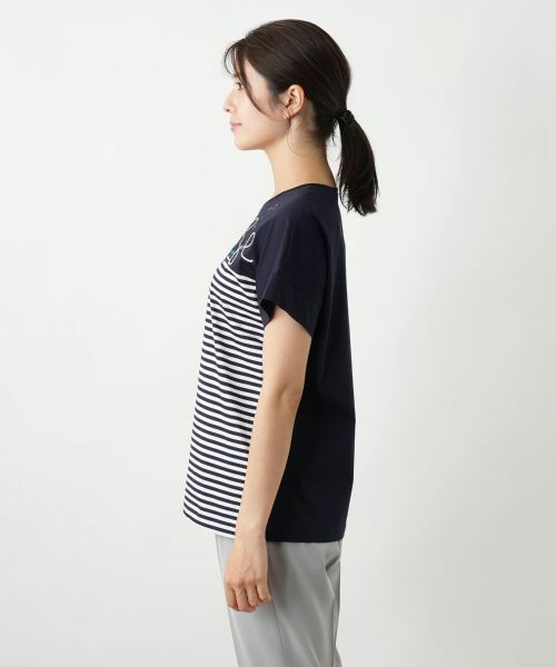 Leilian / レリアン カットソー | ボーダー切替Tシャツ【Leilian WHITE LABEL】 | 詳細8