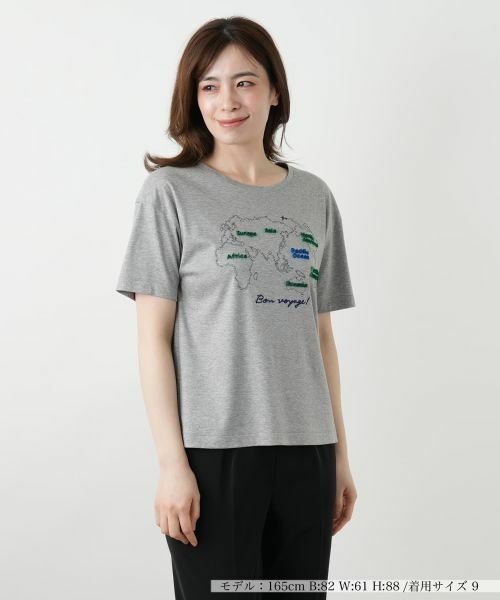 レリアン　白Tシャツ　　13+ プリントカットソー【Leilian WHITE LABEL】|レリアン