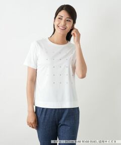 Leilian / レリアン Tシャツ | ビジューTシャツ【Leilian WHITE LABEL】