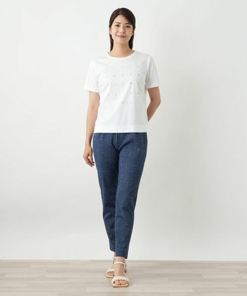 Leilian / レリアン Tシャツ | ビジューTシャツ【Leilian WHITE LABEL】 | 詳細1