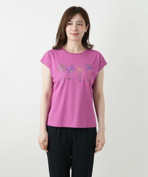 Leilian / レリアン カットソー | 刺繍フレンチスリーブTシャツ【Leilian WHITE LABEL】 | 詳細10