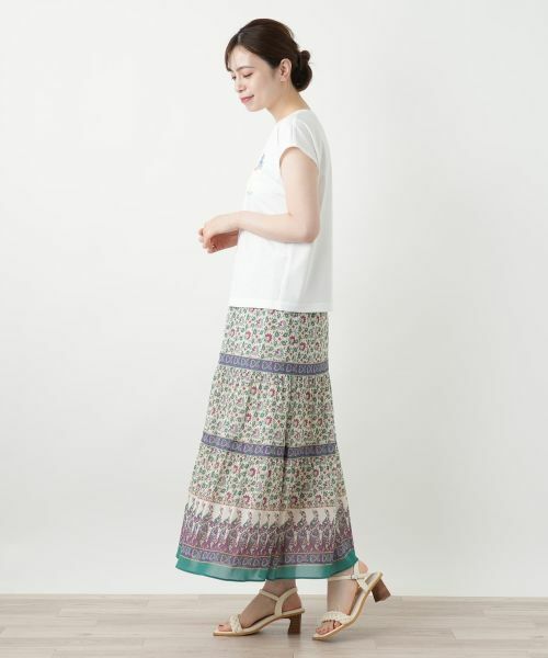 Leilian / レリアン 刺繍フレンチスリーブカットソー【Leilian WHITE LABEL】 刺繍フレンチスリーブカットソー【Leilian WHITE LABEL