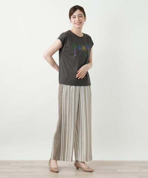 Leilian / レリアン カットソー | 刺繍フレンチスリーブTシャツ【Leilian WHITE LABEL】 | 詳細4