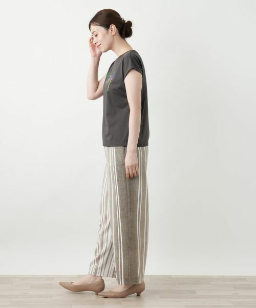 Leilian / レリアン カットソー | 刺繍フレンチスリーブTシャツ【Leilian WHITE LABEL】 | 詳細5