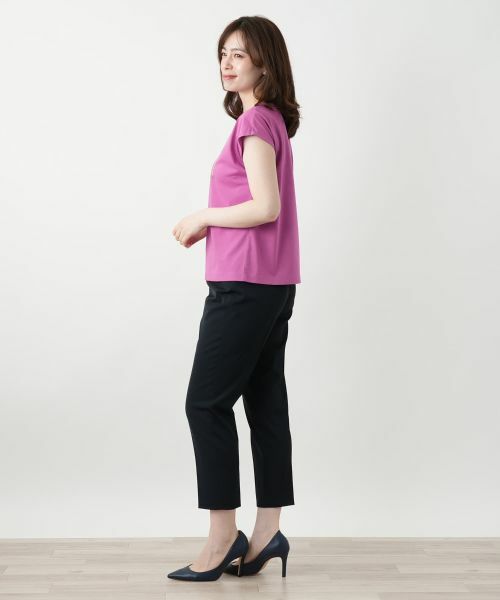 Leilian / レリアン カットソー | 刺繍フレンチスリーブTシャツ【Leilian WHITE LABEL】 | 詳細8