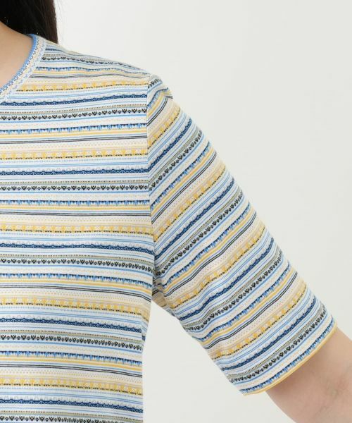 Leilian / レリアン Tシャツ | 幾何学ボーダーカットソー【Leilian WHITE LABEL】 | 詳細12