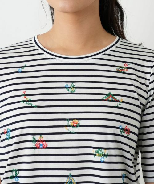 Leilian / レリアン Tシャツ | 刺繍ボーダーカットソー【Leilian WHITE LABEL】 | 詳細13