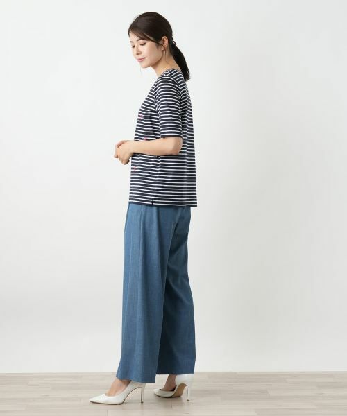 Leilian / レリアン Tシャツ | 刺繍ボーダーカットソー【Leilian WHITE LABEL】 | 詳細2