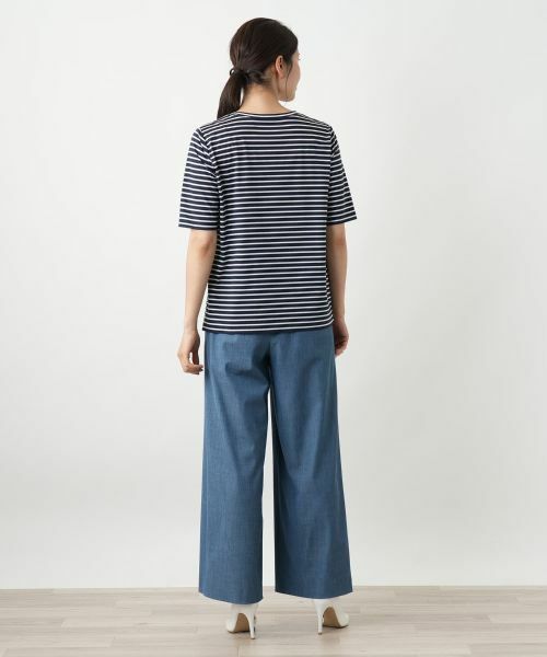 Leilian / レリアン Tシャツ | 刺繍ボーダーカットソー【Leilian WHITE LABEL】 | 詳細3