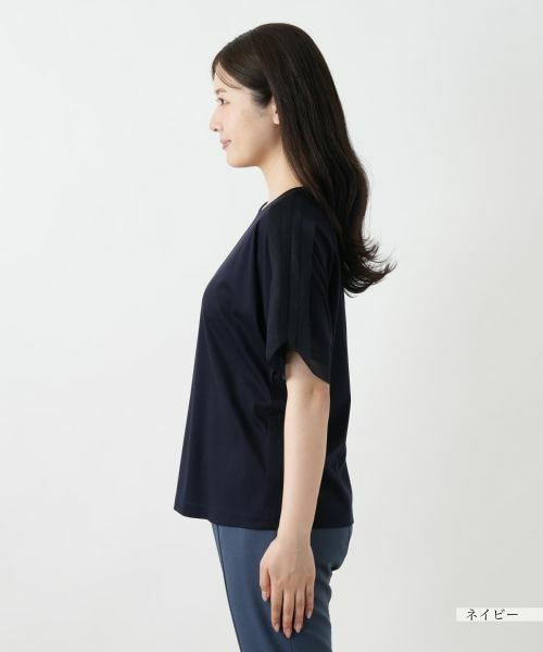 Leilian / レリアン Tシャツ | 異素材切替カットソー【Leilian WHITE LABEL】 | 詳細14