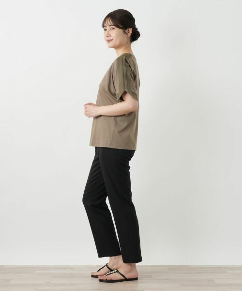 Leilian / レリアン Tシャツ | 異素材切替カットソー【Leilian WHITE LABEL】 | 詳細2