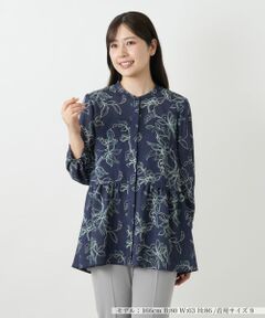 Leilian / レリアン シャツ・ブラウス | ボタニカル柄ブラウス【Leilian WHITE LABEL】