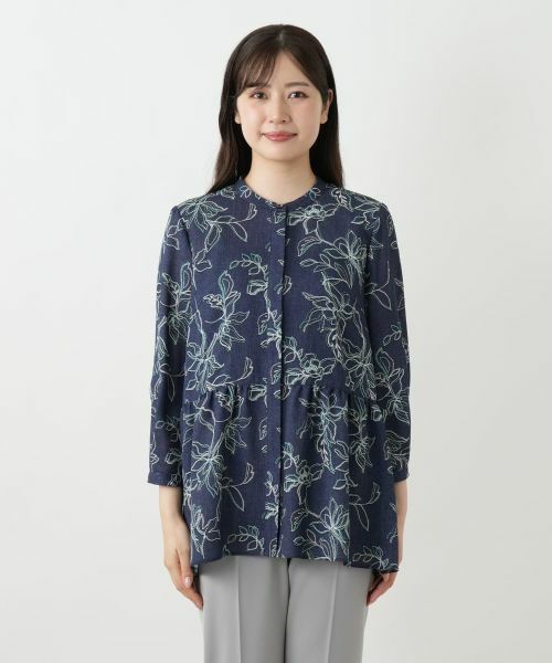 Leilian / レリアン シャツ・ブラウス | ボタニカル柄ブラウス【Leilian WHITE LABEL】 | 詳細9