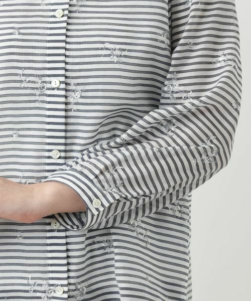 Leilian / レリアン シャツ・ブラウス | 刺繍ボーダーブラウス【Leilian WHITE LABEL】 | 詳細10