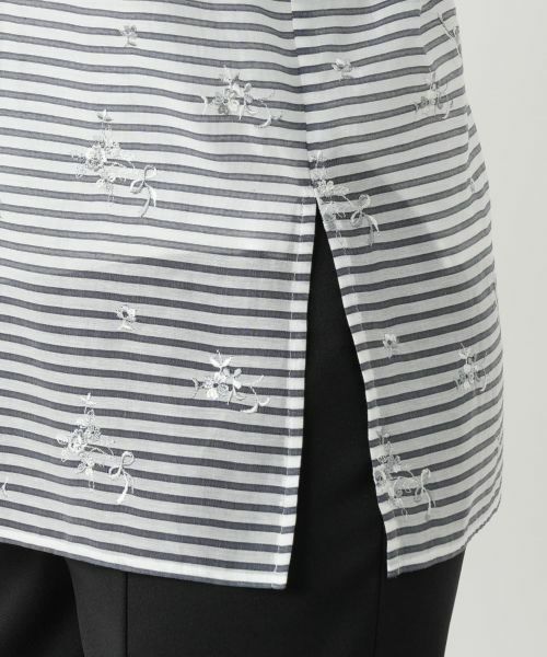 Leilian / レリアン シャツ・ブラウス | 刺繍ボーダーブラウス【Leilian WHITE LABEL】 | 詳細11