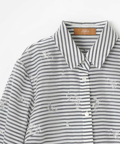 Leilian / レリアン シャツ・ブラウス | 刺繍ボーダーブラウス【Leilian WHITE LABEL】 | 詳細15