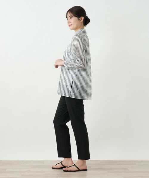 Leilian / レリアン シャツ・ブラウス | 刺繍ボーダーブラウス【Leilian WHITE LABEL】 | 詳細2