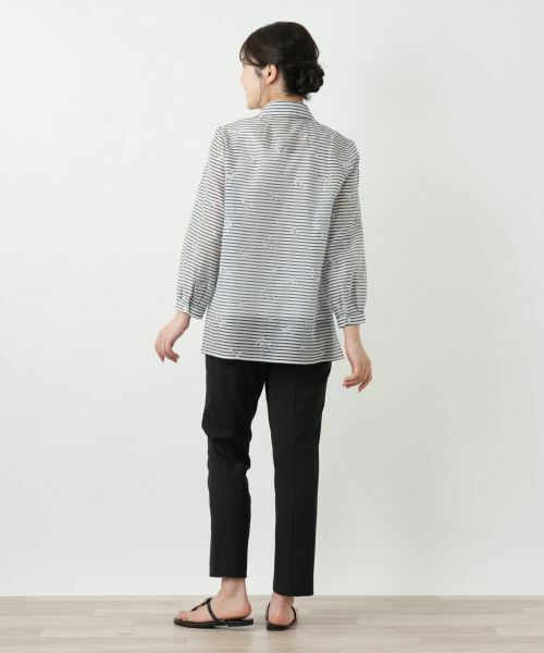 Leilian / レリアン シャツ・ブラウス | 刺繍ボーダーブラウス【Leilian WHITE LABEL】 | 詳細3