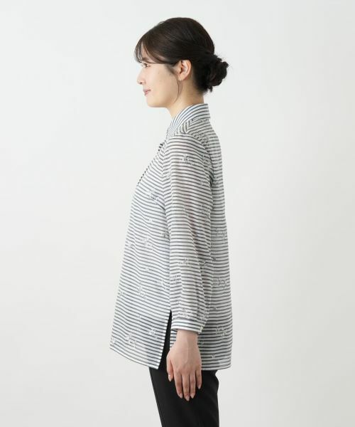 Leilian / レリアン シャツ・ブラウス | 刺繍ボーダーブラウス【Leilian WHITE LABEL】 | 詳細5