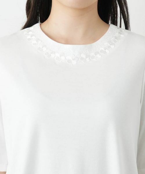 Leilian / レリアン カットソー | 刺繍クルーネックカットソー【Leilian WHITE LABEL】 | 詳細13